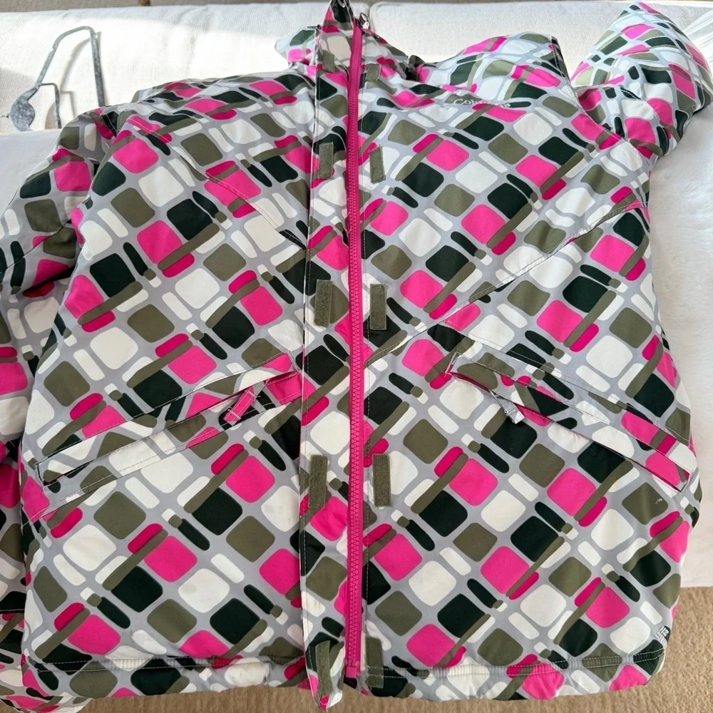 Columbia Kids Puffer Jacket - Pink, Green, and White